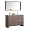Fresca Allier 48" Gray Oak Modern Double Sink Bathroom Vanity w/ Mirror FVN8148GO-D