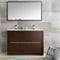 Fresca Allier 48" Wenge Brown Modern Double Sink Bathroom Vanity with Mirror FVN8148WG-D