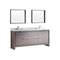 Fresca Allier 72" Gray Oak Modern Double Sink Bathroom Vanity w/ Mirror FVN8172GO