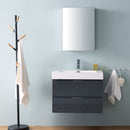 Fresca Valencia 30" Dark Slate Gray Wall Hung Modern Bathroom Vanity with Medicine Cabinet FVN8330GG