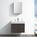 Fresca Valencia 30" Gray Oak Wall Hung Modern Bathroom Vanity with Medicine Cabinet FVN8330GO