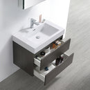 Fresca Valencia 30" Gray Oak Wall Hung Modern Bathroom Vanity with Medicine Cabinet FVN8330GO