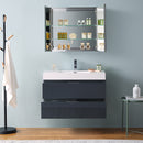 Fresca Valencia 36" Dark Slate Gray Wall Hung Modern Bathroom Vanity with Medicine Cabinet FVN8336GG