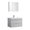 Fresca Valencia 36" Glossy White Wall Hung Modern Bathroom Vanity w/ Medicine Cabinet FVN8336WH