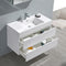 Fresca Valencia 40" Glossy White Wall Hung Modern Bathroom Vanity with Medicine Cabinet FVN8342WH