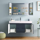 Fresca Valencia 48" Dark Slate Gray Wall Hung Modern Bathroom Vanity with Medicine Cabinet FVN8348GG