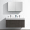 Fresca Valencia 48" Gray Oak Wall Hung Double Sink Modern Bathroom Vanity with Medicine Cabinet FVN8348GO-D