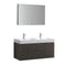 Fresca Valencia 48" Gray Oak Wall Hung Double Sink Modern Bathroom Vanity w/ Medicine Cabinet FVN8348GO-D