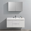 Fresca Valencia 48" Glossy White Wall Hung Modern Bathroom Vanity with Medicine Cabinet FVN8348WH