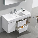 Fresca Valencia 48" Glossy White Wall Hung Modern Bathroom Vanity with Medicine Cabinet FVN8348WH