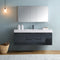 Fresca Valencia 60" Dark Slate Gray Wall Hung Modern Bathroom Vanity with Medicine Cabinet FVN8360GG