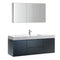 Fresca Valencia 60" Dark Slate Gray Wall Hung Modern Bathroom Vanity w/ Medicine Cabinet FVN8360GG