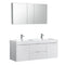 Fresca Valencia 60" Glossy White Wall Hung Double Sink Modern Bathroom Vanity w/ Medicine Cabinet FVN8360WH-D