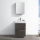 Fresca Valencia 24" Gray Oak Free Standing Modern Bathroom Vanity with Medicine Cabinet FVN8424GO