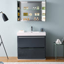 Fresca Valencia 36" Dark Slate Gray Free Standing Modern Bathroom Vanity with Medicine Cabinet FVN8436GG