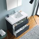 Fresca Valencia 36" Dark Slate Gray Free Standing Modern Bathroom Vanity with Medicine Cabinet FVN8436GG