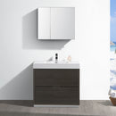 Fresca Valencia 36" Gray Oak Free Standing Modern Bathroom Vanity with Medicine Cabinet FVN8436GO