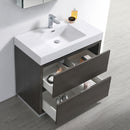 Fresca Valencia 36" Gray Oak Free Standing Modern Bathroom Vanity with Medicine Cabinet FVN8436GO