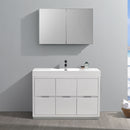 Fresca Valencia 48" Glossy White Free Standing Modern Bathroom Vanity with Medicine Cabinet FVN8448WH