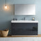 Fresca Valencia 60" Dark Slate Gray Free Standing Modern Bathroom Vanity with Medicine Cabinet FVN8460GG