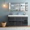 Fresca Valencia 60" Dark Slate Gray Free Standing Modern Bathroom Vanity with Medicine Cabinet FVN8460GG