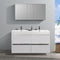 Fresca Valencia 60" Glossy White Free Standing Double Sink Modern Bathroom Vanity with Medicine Cabinet FVN8460WH-D