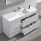 Fresca Valencia 60" Glossy White Free Standing Modern Bathroom Vanity with Medicine Cabinet FVN8460WH