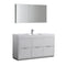 Fresca Valencia 60" Glossy White Free Standing Modern Bathroom Vanity w/ Medicine Cabinet FVN8460WH