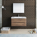 Fresca Tuscany 36" Rosewood Wall Hung Modern Bathroom Vanity with Medicine Cabinet FVN9036RW