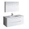 Fresca Tuscany 48" Glossy White Wall Hung Modern Bathroom Vanity w/ Medicine Cabinet FVN9048WH