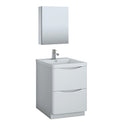 Fresca Tuscany 24" Glossy White Free Standing Modern Bathroom Vanity w/ Medicine Cabinet FVN9124WH