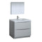 Fresca Tuscany 36" Glossy Gray Free Standing Modern Bathroom Vanity w/ Medicine Cabinet FVN9136GRG