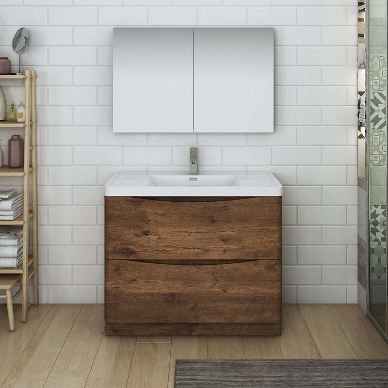 Fresca Tuscany 40" Rosewood Free Standing Modern Bathroom Vanity with Medicine Cabinet FVN9140RW