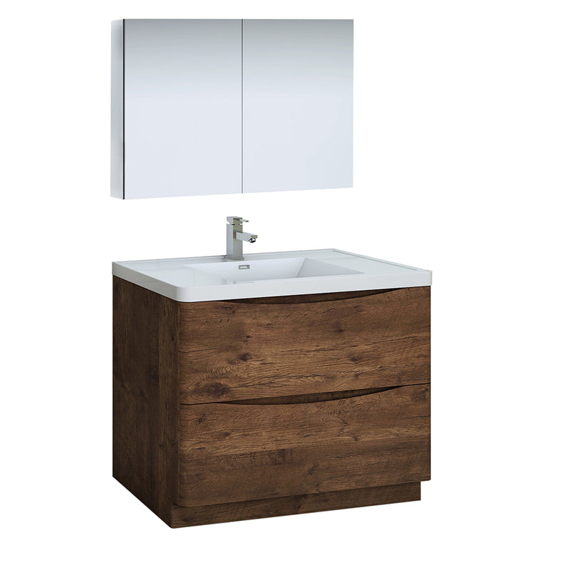 Fresca Tuscany 40" Rosewood Free Standing Modern Bathroom Vanity w/ Medicine Cabinet FVN9140RW