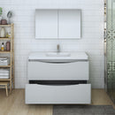 Fresca Tuscany 48" Glossy Gray Free Standing Modern Bathroom Vanity with Medicine Cabinet FVN9148GRG