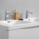 Fresca Tuscany 48" Glossy White Free Standing Double Sink Modern Bathroom Vanity with Medicine Cabinet FVN9148WH-D