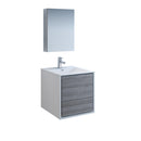 Fresca Catania 24" Glossy Ash Gray Wall Hung Modern Bathroom Vanity w/ Medicine Cabinet FVN9224HA