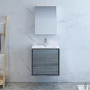 Fresca Catania 24" Ocean Gray Wall Hung Modern Bathroom Vanity with Medicine Cabinet FVN9224OG