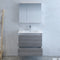 Fresca Catania 30" Glossy Ash Gray Wall Hung Modern Bathroom Vanity with Medicine Cabinet FVN9230HA