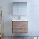 Fresca Catania 30" Rustic Natural Wood Wall Hung Modern Bathroom Vanity with Medicine Cabinet FVN9230RNW