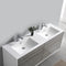 Fresca Catania 60" Glossy Ash Gray Wall Hung Double Sink Modern Bathroom Vanity with Medicine Cabinet FVN9260HA-D