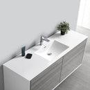 Fresca Catania 60" Glossy Ash Gray Wall Hung Single Sink Modern Bathroom Vanity with Medicine Cabinet FVN9260HA-S