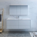 Fresca Catania 60" Glossy White Wall Hung Single Sink Modern Bathroom Vanity with Medicine Cabinet FVN9260WH-S