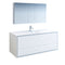 Fresca Catania 60" Glossy White Wall Hung Single Sink Modern Bathroom Vanity w/ Medicine Cabinet FVN9260WH-S