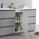 Fresca Lazzaro 60" Gray Free Standing Double Sink Modern Bathroom Vanity with Medicine Cabinet FVN93-241224GR-D