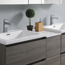 Fresca Lazzaro 60" Gray Wood Free Standing Double Sink Modern Bathroom Vanity with Medicine Cabinet FVN93-241224MGO-D