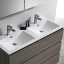 Fresca Lazzaro 48" Gray Wood Free Standing Double Sink Modern Bathroom Vanity with Medicine Cabinet FVN93-2424MGO-D