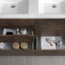 Fresca Lazzaro 48" Rosewood Free Standing Double Sink Modern Bathroom Vanity with Medicine Cabinet FVN93-2424RW-D