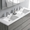 Fresca Lazzaro 60" Glossy Ash Gray Free Standing Double Sink Modern Bathroom Vanity with Medicine Cabinet FVN93-3030HA-D