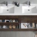 Fresca Lazzaro 60" Rosewood Free Standing Double Sink Modern Bathroom Vanity with Medicine Cabinet FVN93-3030RW-D